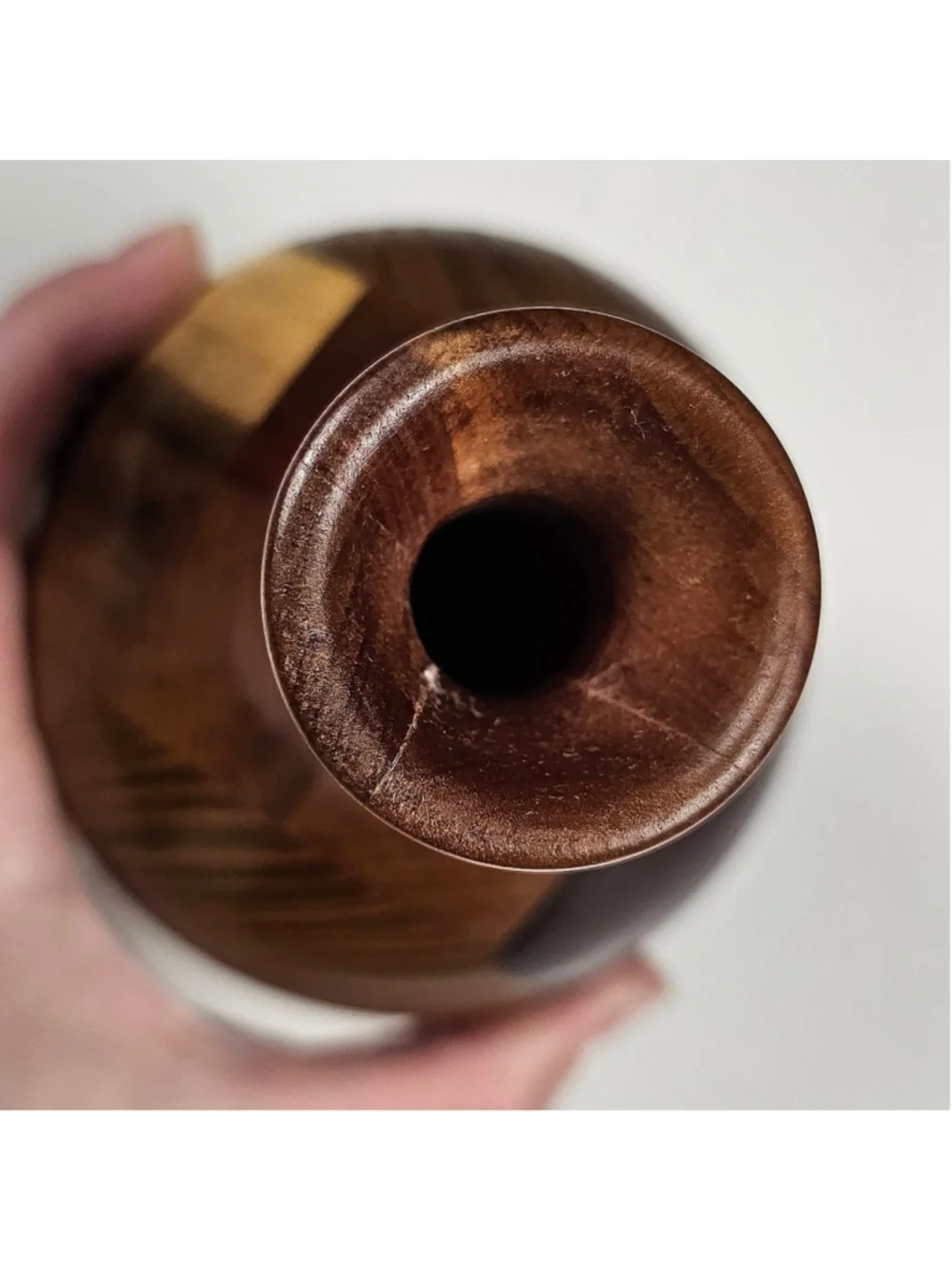 Hand Turned Segmented Wood Vase 6.5
